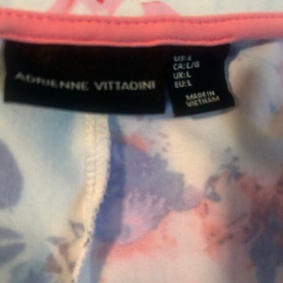 Adrienne Vittadini Blue/Pink/White Floral pull-up skirt, size L - Picture 4 of 5